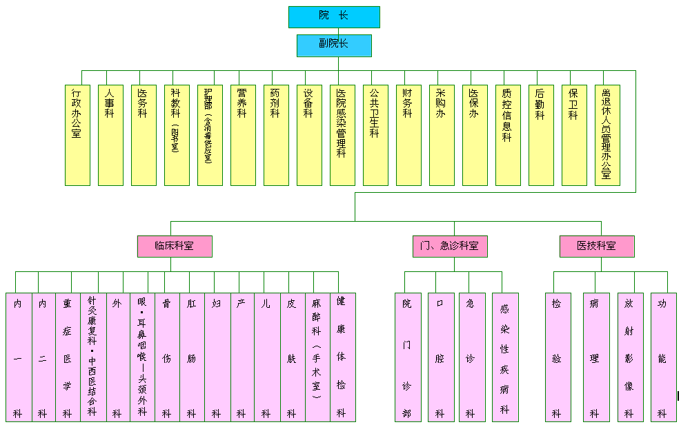 遂宁市第三人民医院行政组织机构图(2012年)