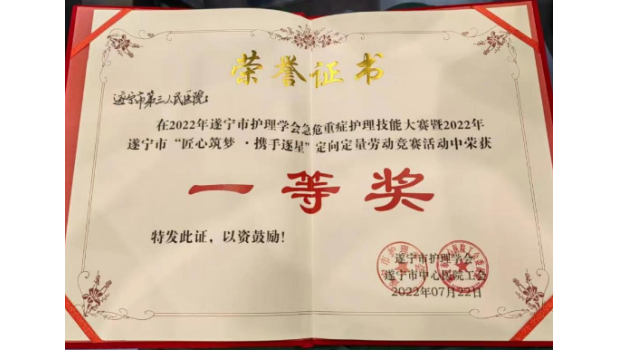 【喜报】我院护理团队荣获遂宁市“巾帼英雄杯”急危重症护理技能大赛一等奖！