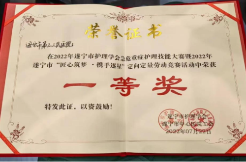【喜报】我院护理团队荣获遂宁市“巾帼英雄杯”急危重症护理技能大赛一等奖！